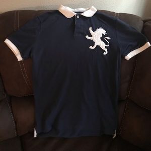 Express big lion navy pique polo